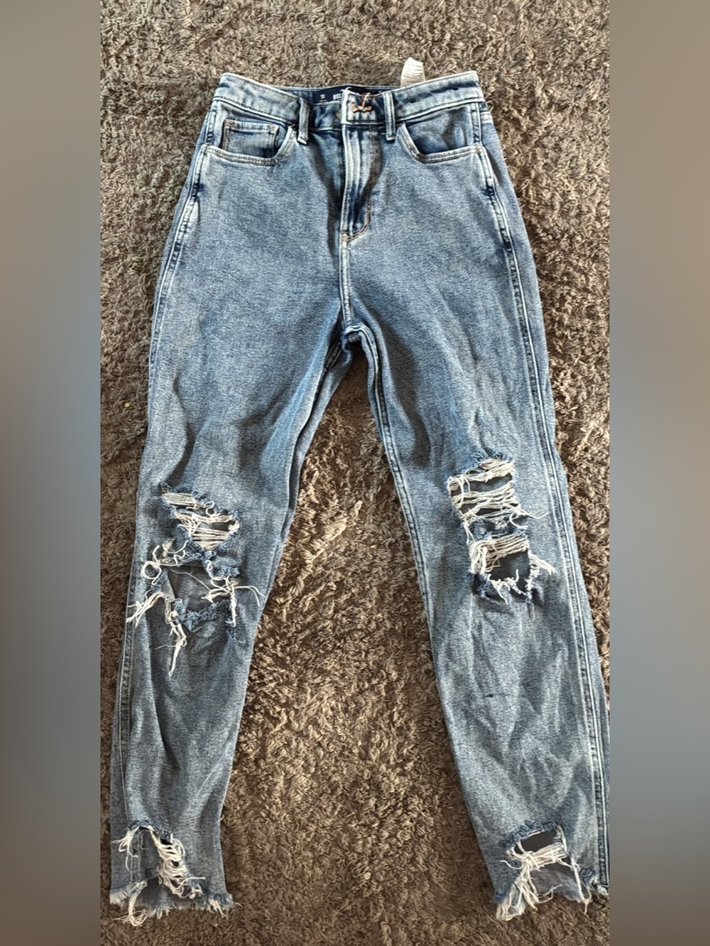Abercrombie & Fitch Light Wash Ripped Boyfriend Jeans